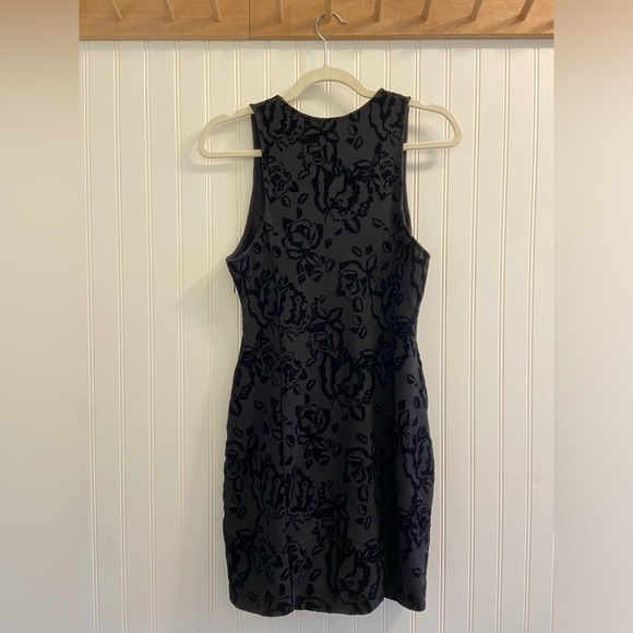 Free People Black Rose Burnout Velvet Whimsigoth Bodycon Dress S - Picture 9 of 11